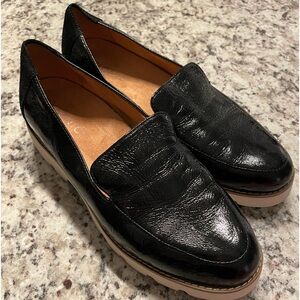 Vionic Patent Leather Slip-On Lug Sole Platform Loafers